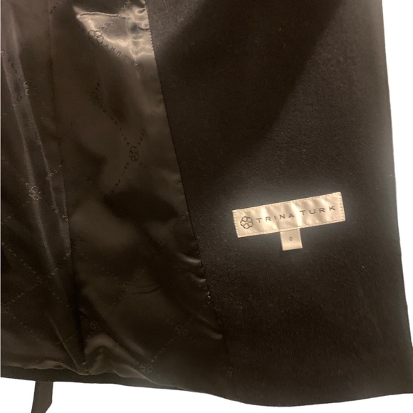 Trina Turk Wool Cashmere blend Princess coat in black size 0 - Picture 2 of 10